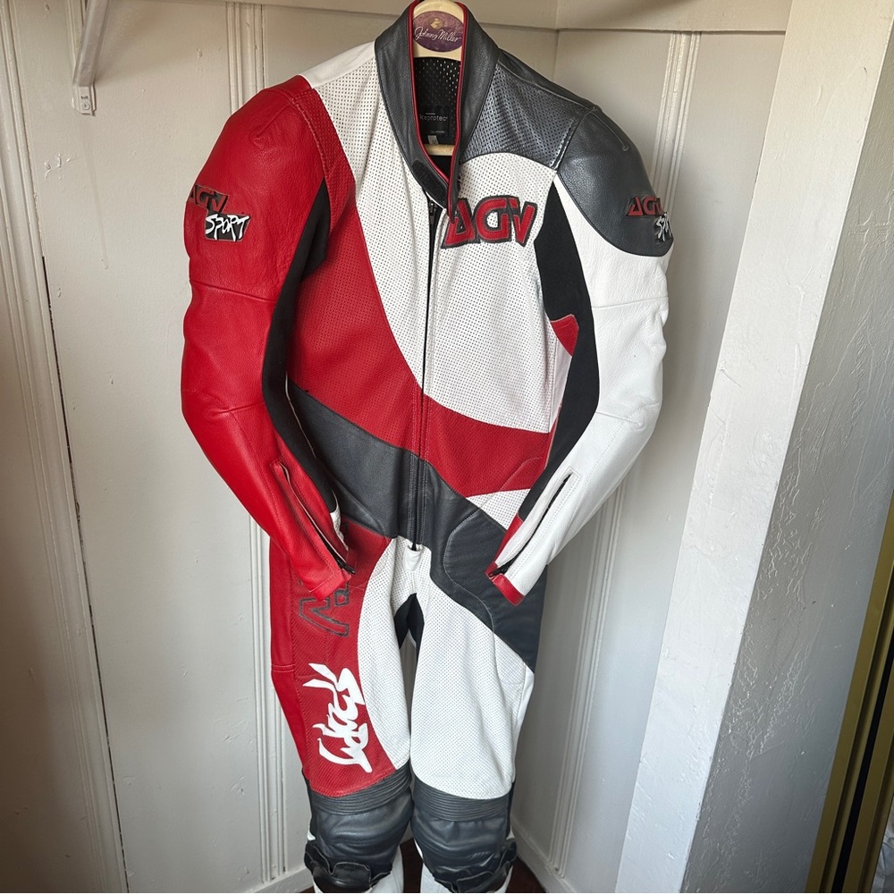 Women's/ small men/ Red, White, and Black Racing suit